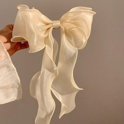 Prinses Haar Clip Multi-Layer Parelmoer Strik Lente Haarspelden Vrouwen Koreaanse Hoofddeksel Vrouwen Meisjes Haaraccessoires color beige