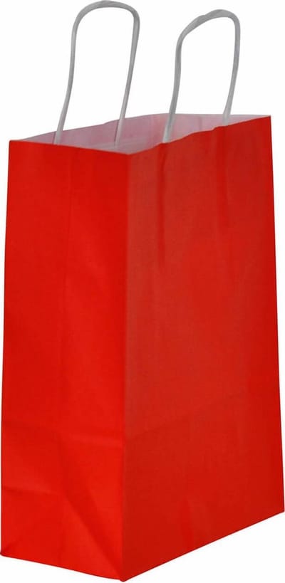 50x papieren tassen rood - 18x8x24cm (A5)