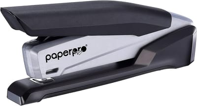 Handnietmachine - Bureaunietmachine - Papier Niet Verenigen - Eenvoudig Nieten Met Eén Vinger - 20 Vellen Capaciteit - Zwart Grijs