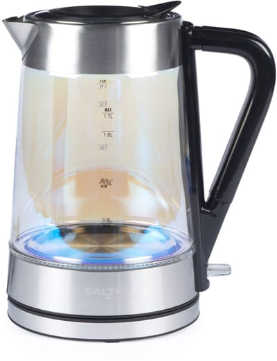Salter Iriserend Glazen Waterkoker - 1,7L - Blauwe LED - BPA-vrij