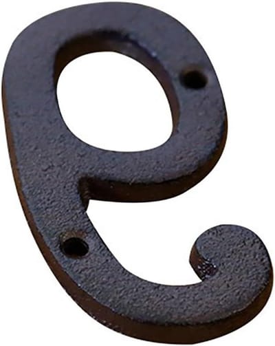 Huisnummer Metaal - Adresbord Modern - Adres Aangeven - Gecoat Gietijzer - 7.5 cm - Zwart