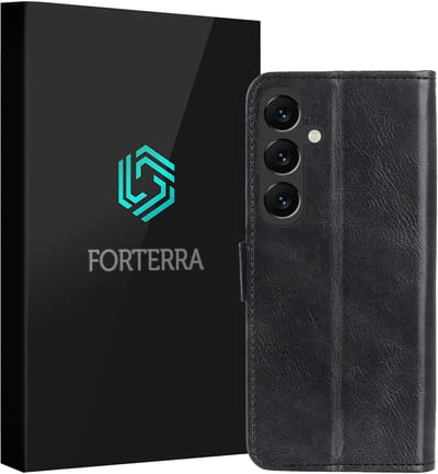 Hoesje Geschikt voor Samsung Galaxy S25 FE - Luxe Bookcase - Walletcase Hoes - Portemonnee - Cover - Zwart