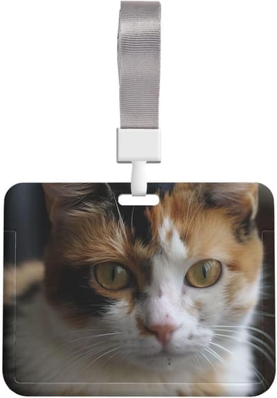 ID Kaarthouder - Naamplaatje Badge - Veilig Identificeren - Waterdicht Stofvrij - 10 x 8 cm - Een Kat