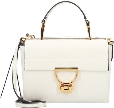 COCCINELLE Leren Schoudertas Avondtas Arlettis Handbag Grainy Leather Blanco Crème