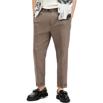 AllSaints Cross Tallis Trouser Earthy Brown Maat: W32 | Tailored Broeken Outlet | Heren | Bruin