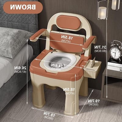 Commode stoel - Bedstoel hulpmiddel - Veilige ondersteuning - Brede stoel ontwerp - Tot 300 kg - Blauw
