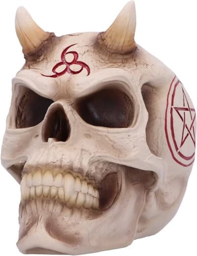 Nemesis Now - 666 Schedel - Artist James Ryman -Exclusief ontwerp - (hxlxb) ca. 17cm x 18cm x 14cm