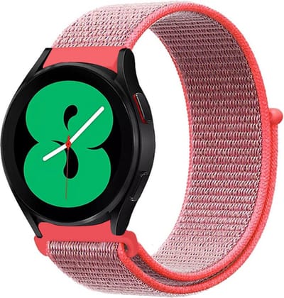 By Qubix - Geschikt voor Garmin bandje - Geschikt voor Garmin Vivoactive 4 / 4L - Sport Loop nylon bandje - Roze - Smartwatch bandje 22mm
