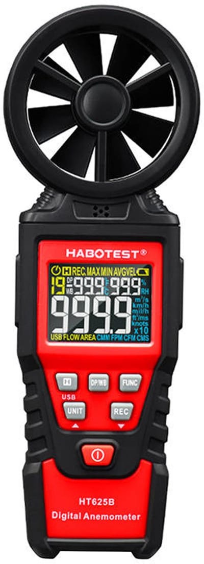 Habotest Windsnelheidsmeter Digitale Anemometer Ht625B Voor Toepassingen