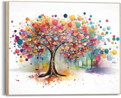 Schilderij Tree of Colours - 50 x 40 - Hout - REINDERS