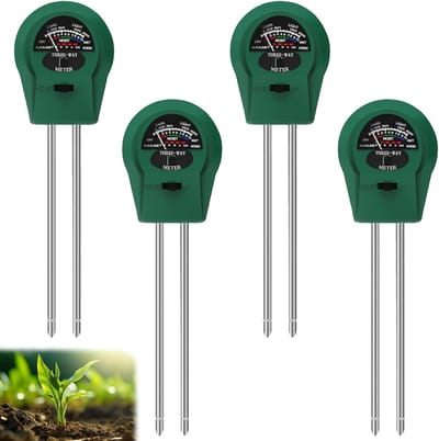 Bodemvochtigheidsmeter Set - Plantenmeter Vochtigheid - Planten Verzorgen - 3-in-1 Meting - 4 Stuks - Groen
