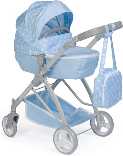 Opvouwbare Poppenwagen voor Poppen tot 45 cm – Ideaal voor Spelen en Wandelen, Verstelbaar en Met Zonnedak, Geschikt voor Kinderen vanaf 3 Jaar