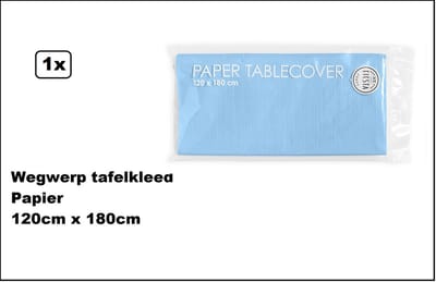 Wegwerp tafelkleed papier licht blauw120cm x 180cm - Thema feest festival thema feest evenement gala