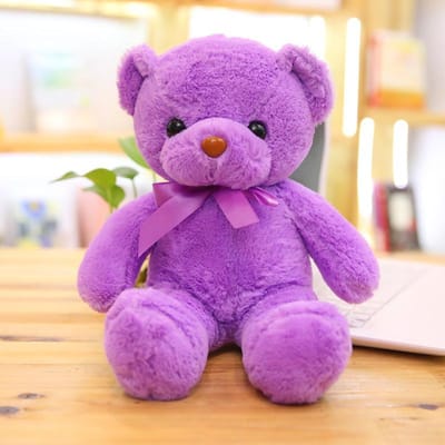 Schattige teddybeer knuffelpop gekleurde beer pluche speelgoed verjaardagscadeau grijppop 30cm paars