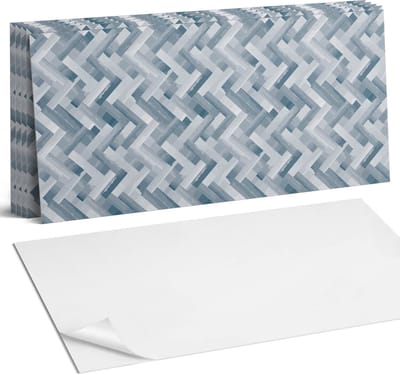 Coloray Plaktegels - Zigzag gestreept patroon Wandtegel Zelfklevend - 60 cm x 30 cm - Grijs Plaktegels - 6 stuks - Rechthoek PVC Tegels - Plaktegels Keuken - Zelfklevende Vloertegels Badkamer - Vinyltegels Vloer Zelfklevend - Zelfklevende Wandtegels