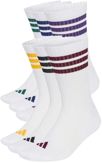 Adidas 3 Stripes Essentials Cushioned Crewsokken 6 Paren Wit EU 37-39
