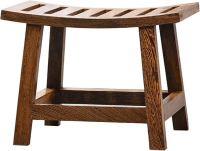 Houten badkamerkruk - Douchebankje - Veilig douchen - Waterdicht ontwerp - 45-50 cm hoog - Bruin