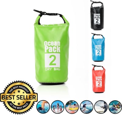 Waterdichte Tas - Dry bag - 2L - Ocean Pack - Dry Sack - Survival Outdoor Rugzak - Drybags - Boottas - Zeiltas - Groen