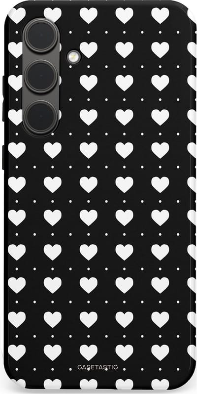 Casetastic Hoesje Geschikt voor Samsung S24 Plus - Stijlvolle Beschermende Duo-layer Case - Stipjes en Hartjes