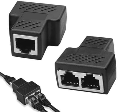 RJ45 Splitters 2-Pack - Ethernet Koppeling voor Cat5, Cat5e, Cat6, Cat7 - Plug and Play - Zwart