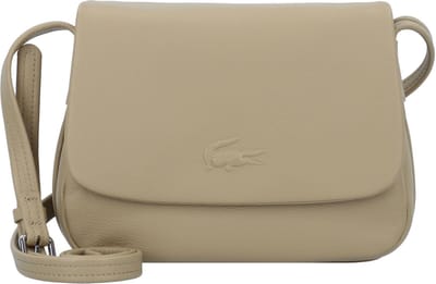 LACOSTE Leren Schoudertas City Court Flap Crossover Bag Viennois Taupe