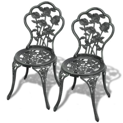 vidaXL - Bistrostoelen - 2 - st - gietaluminium - groen