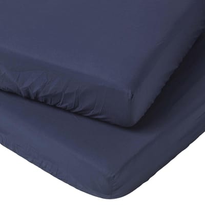 Homescapes Baby Hoeslaken Ledikant 60x120 cm – 2 stuks – Marineblauw – Egyptisch Katoen – OEKO-TEX®