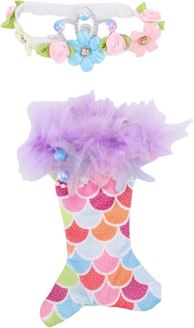 Poppenkleertjes Outfit Set - Prinsessenjurk Hoofdtooi - Poppen aankleden - Vissenstaart ontwerp - 17 cm poppen
