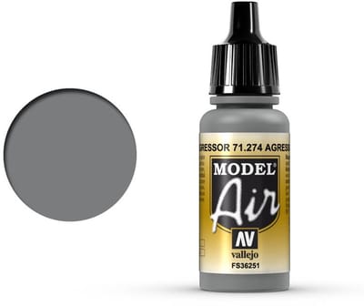 Vallejo Hobbyverf Acrylverf - 71274 Model Air Agressor Gray - Acryl Verf flesje - 17 ml