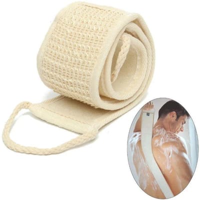 Spons van zijde pompoen, Lange rugwrijfstrip, Dubbelzijdige modderhanddoek badstrip, Douchestrip trekrugstrip wit