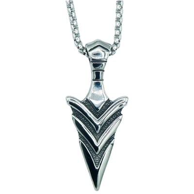 Viking Ketting - Odins Speer Gungnir - Edelstaal L 60 cm, B 3 mm - Speerpunt Hanger 5.9 x 2.2 cm