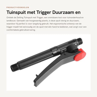 Dailygoods- Tuinspuit Handbediend - Spuitpistool - Drukspuit - Spuitfles - Tuinbeheer - Hoogwaardige Kunststof