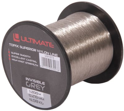 Ultimate Topix nylon invisible grey 1200m 0,26mm 4,08kg - Nylon Vislijn