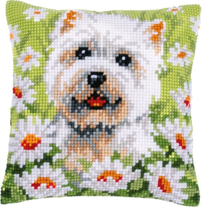 Vervaco - Kruissteekkussen kit - Hond - PN-0143905 - Borduren - Borduurpakket - Borduurpakket volwassenen - Borduurpakket kind