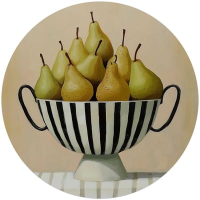Glasschilderij Schaal met peren - Ø 70 - Glas - REINDERS