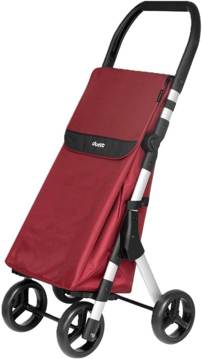 Duett Muuvi Up Boodschappentrolley - Tasinhoud 46L - 4 Wielen - Opvouwbaar - Bordeaux Rood