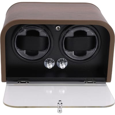 Remontoir Automatique pour Montre avec Lumière LED Boîte de Remontage pour Montre Mécanique pour Entretien 5 Modes gray