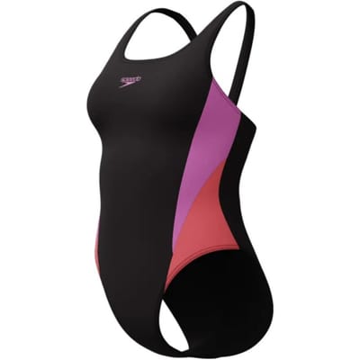 Speedo Colourblock 2.0 Dames Sportbadpak - Zwart/Paars