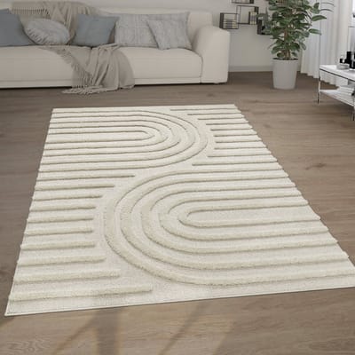 Paco Home Hoogpolig Vloerkleed Woonkamer Shaggy 3D Look Ethno Boho Vintage Look Zacht 80x150 cm