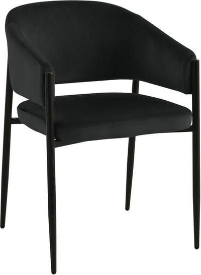ExitoDesign SARANO - Eetkamerstoel - Velvet - Zwart - Met Armleuningen