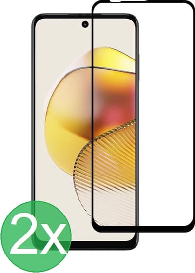 Full Screenprotector 2x Geschikt voor: Motorola Moto G73 - screen protector - volledige glas - bescherming - beschermglas - ZT Accessoires