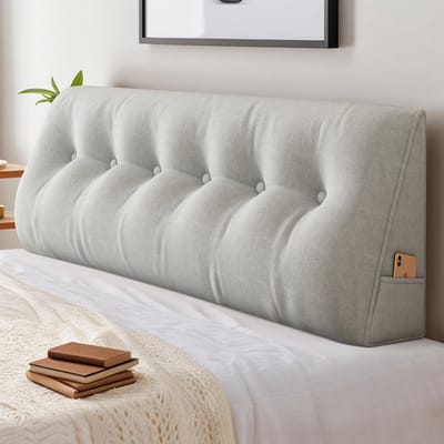 Wigvormig Rugkussen voor Bed en Bank - Multifunctioneel Leeskussen met Hoofdkussenfunctie