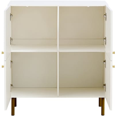Modern 2-deurs sideboard 80x36x90 cm – MDF met zinklegering-handgrepen & stalen poten, stijlvol opbergmeubel voor woonkamer, slaapkamer & hal