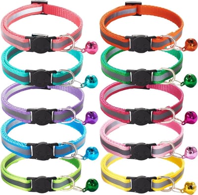 Verstelbare kattenhalsband met pendant, geschikt voor katten en honden, 10 kleuren beschikbaar, comfortabel en veilig