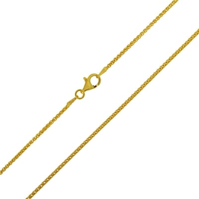 Cavill - Zilveren ketting 925 Sterling Zilver - 45 cm Verguld - Elegant vlechtpatroon - Fijn en modieus zilver sieraad dames