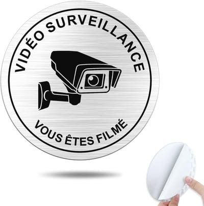 Waarschuwingsbord Video Toezicht - 10 cm Circulair Metalen Privé-Eigendom
