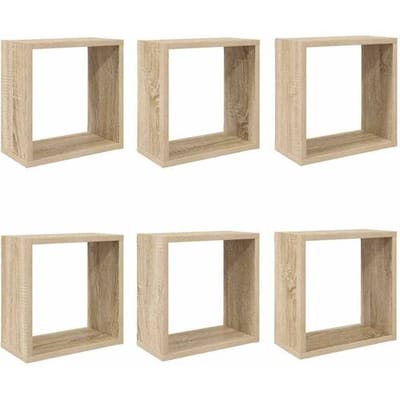 vidaXL - Wandschappen - kubus - 6 - st - 30x15x30 - cm - sonoma - eikenkleurig