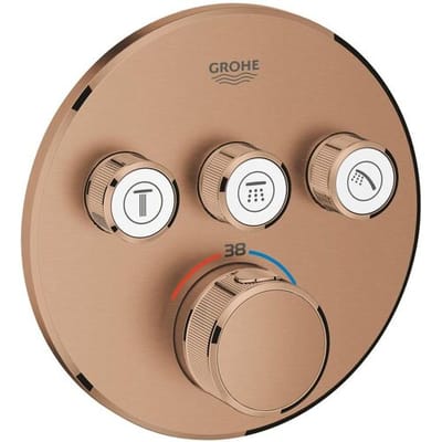 GROHE Grohtherm inbouw SmartControl douche- of badthermostaat - 3 knoppen - Brushed Warm Sunset (mat brons) - 29121DL0
