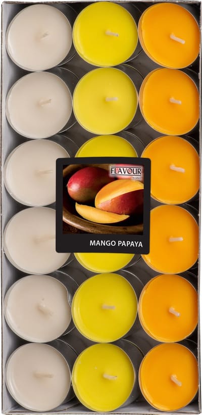 Conpax Geur theelichtjes/waxinelichtjes - Mega pack - 36x - Mango-papaya aroma - 4,5 branduren
