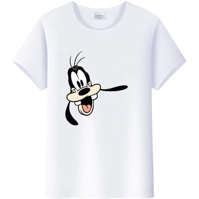 Kawaii Zomer Dames Heren Witte T-shirts 90s Tops Harajuku Blouses Dames T-shirt Disney Cartoon Goofy Goof Kleding Oversized T-shirt XXXL white